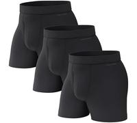 Pair of Thieves Men's Quick Dry Action Blend Boxer Briefs 3 Pack - Moisture-Wicking & Breathable for All-Day Comfort, Black, L
