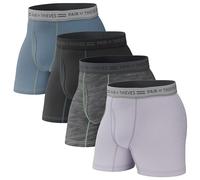 Pair of Thieves Soft Cotton Boxer Briefs for Men Pack (4 Pack) - Tagless Underwear for Men Pack, Lavender/Grey, M