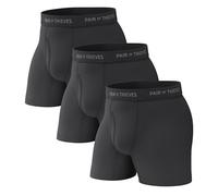 Pair of Thieves Super Fit Men's Boxer Briefs - Soft, Breathable, Quick-Dry Underwear with 4-Way Stretch (2 & 3 Pack), Classic Black, M