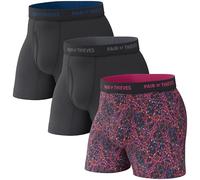 Pair of Thieves Super Fit Men's Boxer Briefs - Soft, Breathable, Quick-Dry Underwear with 4-Way Stretch (2 & 3 Pack), Black/Pink, XL