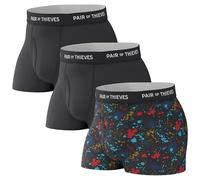Pair of Thieves SuperFit Men’s Trunks 3 Pack - Breathable Mesh Cooling, No-Chafe Comfort - Black, Medium