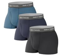 Pair of Thieves SuperFit Men’s Trunks - Breathable Mesh Cooling, Everyday Comfort, Easy-Access Fly, Blue 1.0, S