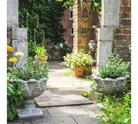 Pair of Tulip Design Stone Cast Garden Vases