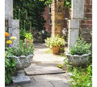 Pair Of Tulip Design Stone Cast Garden Vases