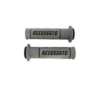 Pair of Two-Component Grey Rubber Grips with Black Accossato Writing for KTM 990 Super Duke from 2005 to 2012 (CC 990)