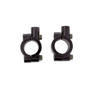 Pair of universal 10 mm motorcycle mirror holder for 25 mm handlebars, black.