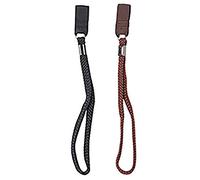 Pair of walking stick straps. One black one brown