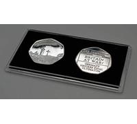 Pair of WORLD WAR 1 Fine Silver Commemoratives in 50p Coin Display Case. Lord Kitchener, Lest we Forget, WW1