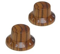 Pair of Zebra finish wood guitar knobs tone or volume control