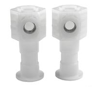 Pair of Zinc Plated Fixing Bolt Kit with Plastic and Stainless Steel Parts for Secure Wall Hung Toilet Installation, Includes All Fixtures(White)