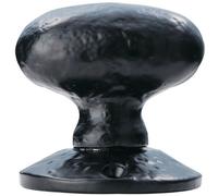 Loops PAIR Oval Mortice Door Knob 60mm Diameter Rose Black Antique Door Handle Loops Black