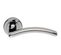 PAIR Oval Shape Arched Bar Lever on Round Rose Concealed Fix Polished Chrome Loops Multi One Size