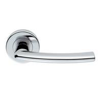PAIR Oval Shaped Curved Bar Handle Concealed Fix Round Rose Polished Chrome Loops Multi One Size