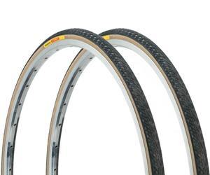 PAIR - Panaracer Pasela Tire 27x1-1/4" Black/Tan Gum Wire 630 ISO Road Bike 27"