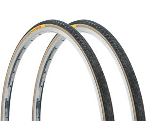 PAIR - Panaracer Pasela Tire 27x1-1/4" Black/Tan Gum Wire 630 ISO Road Bike 27"