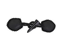 Pair PU Loops with Toggle Fastener Duffle Buttons for Overcoat Black 17cm