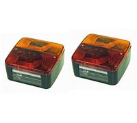 PAIR RADEX SQUARE 4 COMBINATION TRAILER/CARAVAN/REAR LAMP LIGHT W/BULB MP17B x 2 MAYPOLE