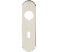 Pair Radius Standard Lock Handle Key Plates 170 X 45 X 8mm Satin Steel
