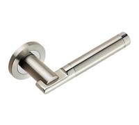 PAIR Round Bar Handle on 52mm Round Rose Concealed Fix Polished Satin Steel Loops Metallics One Size