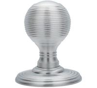 Loops PAIR Round Textured Mortice Door Knob 50mm Dia Satin Chrome Beehive Handle Loops Multicolor