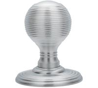 Loops PAIR Round Textured Mortice Door Knob 50mm Dia Satin Chrome Beehive Handle Loops Multicolor