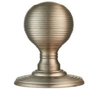 PAIR Round Textured Mortice Door Knob 50mm Dia Satin Nickel Beehive Handle