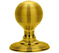 PAIR Round Textured Mortice Door Knob 50mm Diameter Brass Beehive Handle