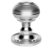 Loops PAIR Round Textured Mortice Door Knob 52mm Dia Satin Chrome Beehive Knob Loops Multicolor