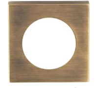 PAIR Screw On Square Rose Cover Plates 52 x 52mm 10mm Depth Antique Brass