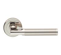 PAIR Sectional Round Bar with Mitred Corner Concealed Fix Polished Satin Nickel
