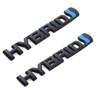 Pair Set 3D Metal Hybrid Emblem Fender 3D Badge Logo Decal Replacement for Universal Car (Black)