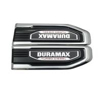 Pair Set Duramax Turbo die-sel Fender Vent Emblem Badge Nameplate Kit Replacement for 2019-2025 Sierra 1500 86532094 (Chrome Black)