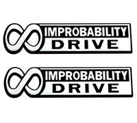 Pair Set Improbability Drive Emblem 3D Car Badge Sticker Nameplate Suitable for Universal Car Truck SUV Vehicle Window Door (Silver Black)