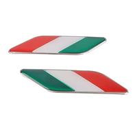 Pair Set Italy Italian Flag Emblem Car Styling 3D Aluminum Badge Auto Exterior Accessory for Universal Truck Car (Red White Green)