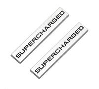 Pair Set Metal Supercharged Sport Turbo Decals Car Trunk Fender Emblem Badge
