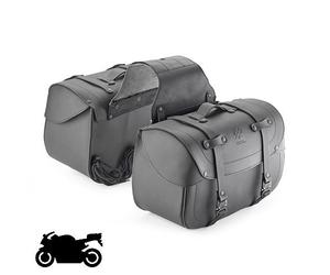 Pair Side Panniers Motorcycle, Skin, 28l Cafè Racer Universal, Black KAPPA