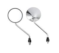 Pair Silver Chrome Motorcycle Scooter Mirrors Universal Motorbike Rear View Mirror 8mm Thread Round Oval Convex Motorcycle Mirrors