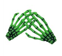 Pair Skeleton Hair Clip - 2 x Bone Hand Slides Zombie Hair Grips Halloween Hair (Green)