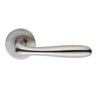 PAIR Smooth Rounded Bar Handle on 8mm Round Rose Concealed Fix Satin Steel