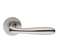 PAIR Smooth Rounded Bar Handle on 8mm Round Rose Concealed Fix Satin Steel