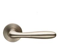 PAIR Smooth Rounded Bar Handle on Slim Round Rose Concealed Fix Satin Steel Loops Metallics One Size