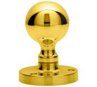PAIR Solid Ball Mortice Door Knob 45mm Diameter Polished Brass Door Handle