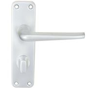 PAIR Straight Tapered Lever on Bathroom Blackplate 152 x 41mm Satin Aluminium