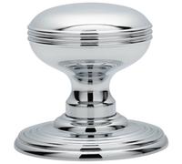 PAIR Textured Mortice Door Knob 70mm Diameter Concealed Rose Chrome