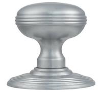 PAIR Textured Mortice Door Knob 70mm Diameter Concealed Rose Satin Chrome