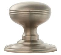 PAIR Textured Mortice Door Knob 70mm Diameter Concealed Rose Satin Nickel