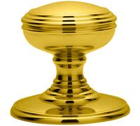 PAIR Textured Mortice Door Knob 70mm Diameter Polished Brass Door Handle