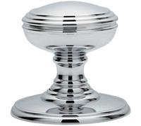 Pair - Textured Mortice Door Knob - 70mm Diameter - Polished Chrome Door Handle | Traditional Interior Door Mortice Knob - Lock or Latch Mechanism Inset into Door - Sprung Turn Handle