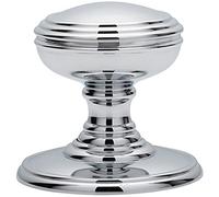 Pair - Textured Mortice Door Knob - 70mm Diameter - Polished Chrome Door Handle | Traditional Interior Door Mortice Knob - Lock or Latch Mechanism Inset into Door - Sprung Turn Handle