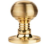 PAIR Textured Rimmed Mortice Door Knob 52mm Dia Brass Beehive Handle